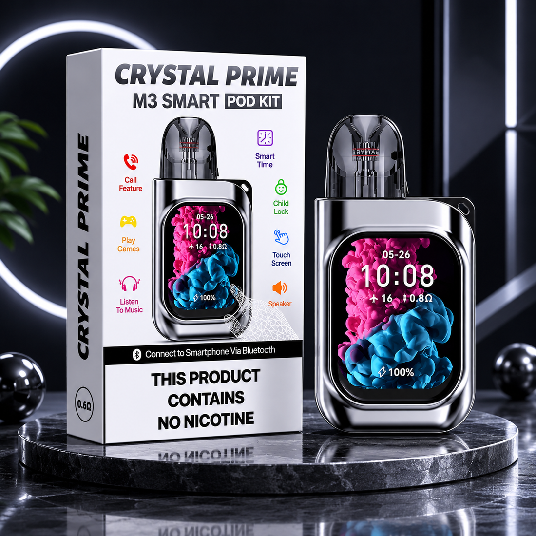 Crystal Prime M3 Smart Vape Pod Kit - Refillable - Reusable-SINGLE