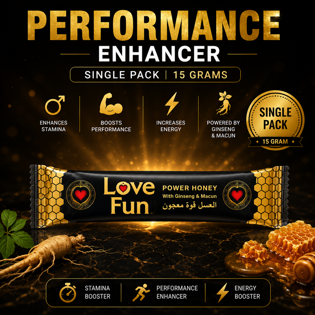 Love Fun Sex Performance Booster chocolate - Unisex - Single Chocolate 16 grams