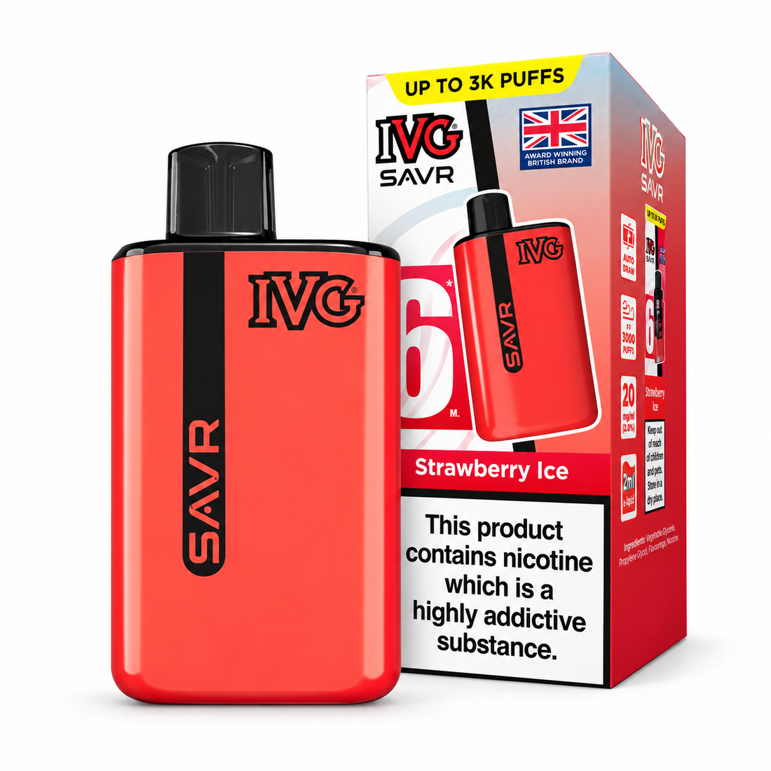 IVG SAVR 3000 Puffs Prefilled Vape Kit | Pack of 5 Bulk Box