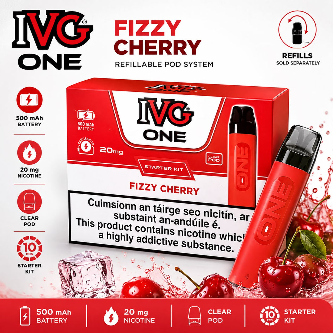 IVG ONE 600 Prefilled Vape Kit - Single Device