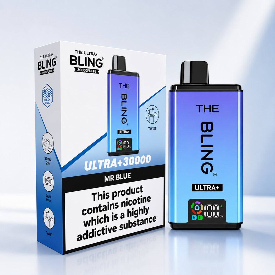 MK Bar Bling Ultra+ 15,000 Puffs Nicotine Free Disposable Vape  - Single