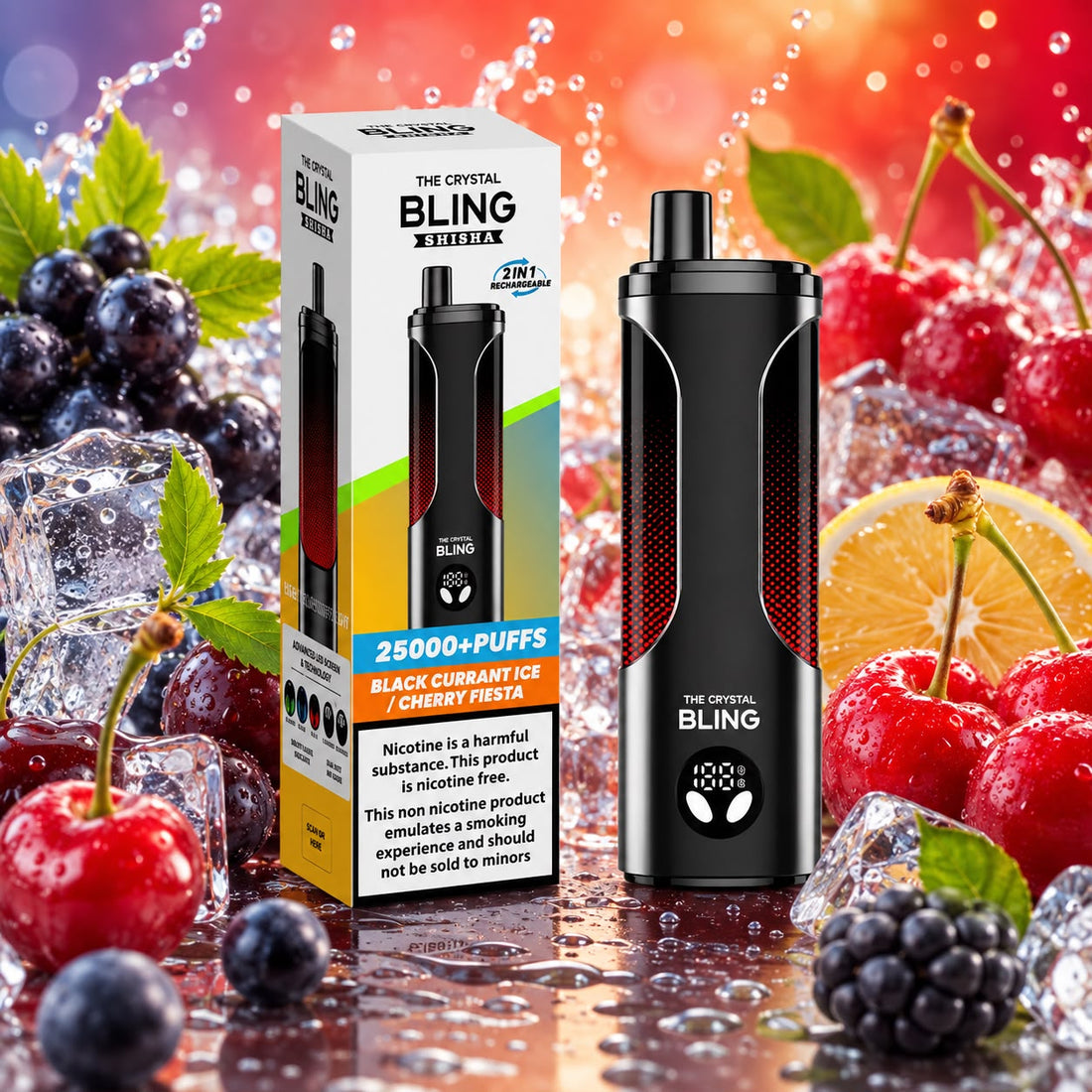 The Crystal Bling Shisha 25000 Puffs Zero Nicotine - Single Device