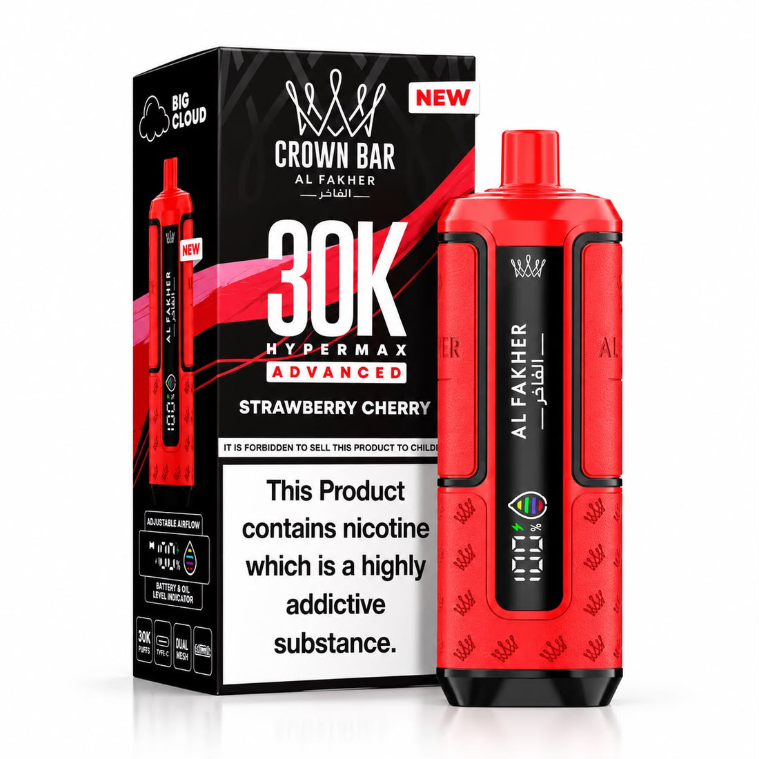 Crown Bar Al Fakher HyperMax Advance 30000 Puff Prefilled Vape kit – Pack Of 5