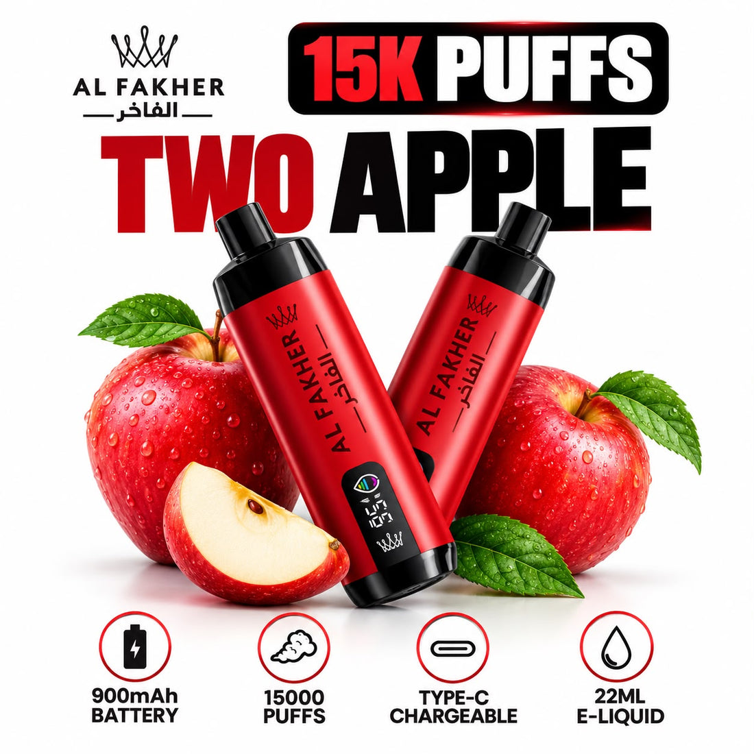 Crown Bar Al Fakhar 15000 HyperMax Prefilled Vape Kit - Pack Of 5